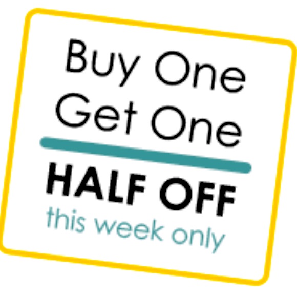 Buy 1 Get On Half Off Sale